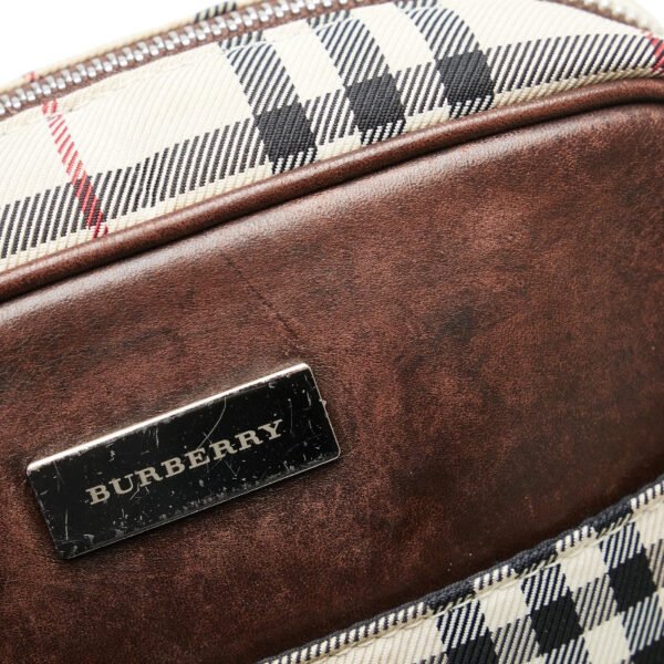 Burberry Nova Check Canvas Leather Shoulder Bag - Image 5