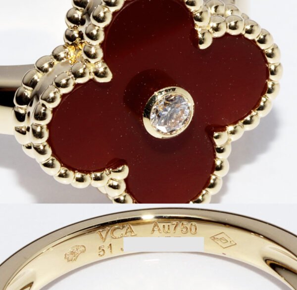 Van Cleef & Arpels K18YG Carnelian Ring - Image 5
