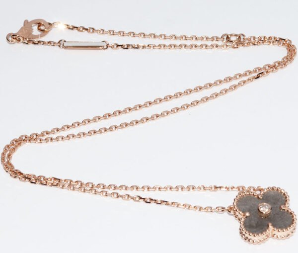 Van Cleef & Arpels K18PG Obsidian Pendant Necklace - Image 4