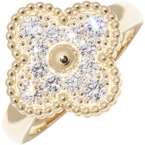 Van Cleef & Arpels K18YG Diamond Vintage Alhambra Ring VCARO26M00