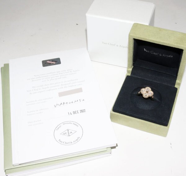 Van Cleef & Arpels K18YG Diamond Vintage Alhambra Ring VCARO26M00 - Image 3