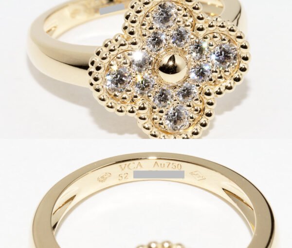 Van Cleef & Arpels K18YG Diamond Vintage Alhambra Ring VCARO26M00 - Image 5