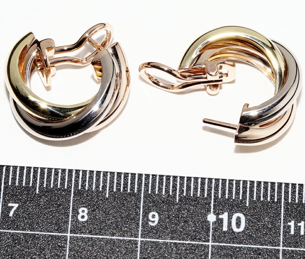 Cartier Trinity Earrings K18YG K18WG K18PG - Image 3
