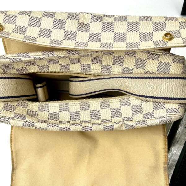 Pre-owned Louis Vuitton 2007 Damier Azur Naviglio Crossbody Bag | White  LA16232 - Image 18