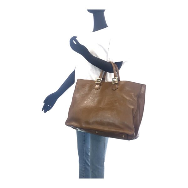 Fendi Brown Leather Tote Bag - Image 8