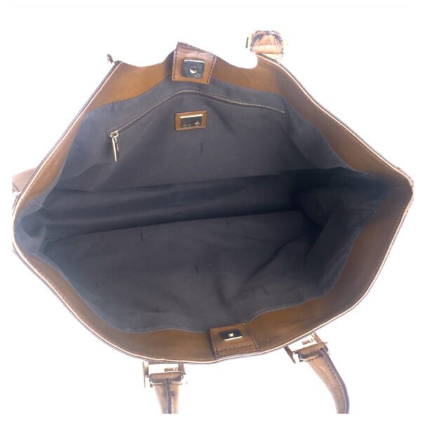 Fendi Brown Leather Tote Bag - Image 3