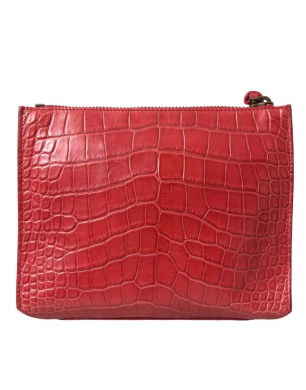 Balenciaga Exotic Red Alligator Leather Women's Clutch - Image 9