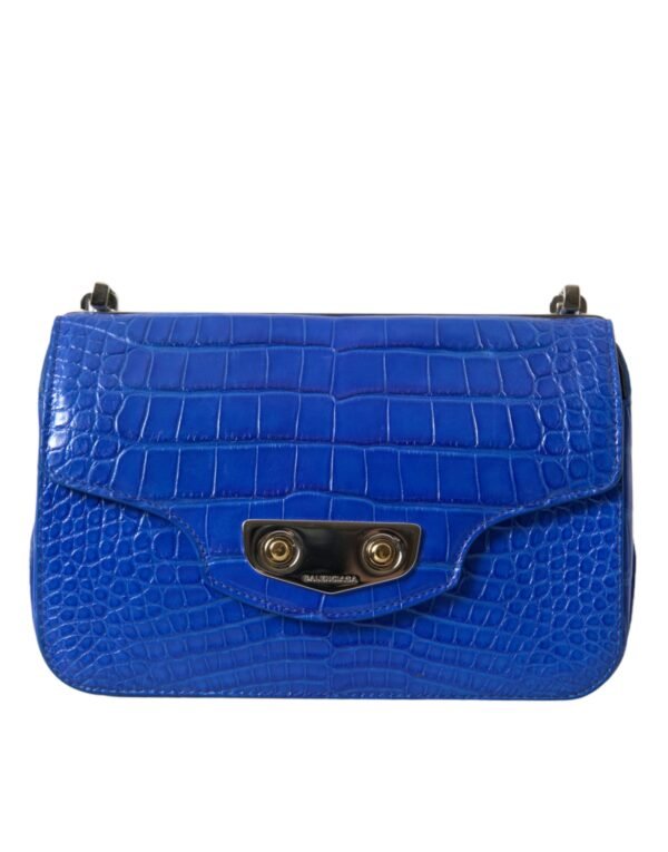 Balenciaga Alligator Skin Mini Shoulder Bag - Elegant Women's Blue - Image 4