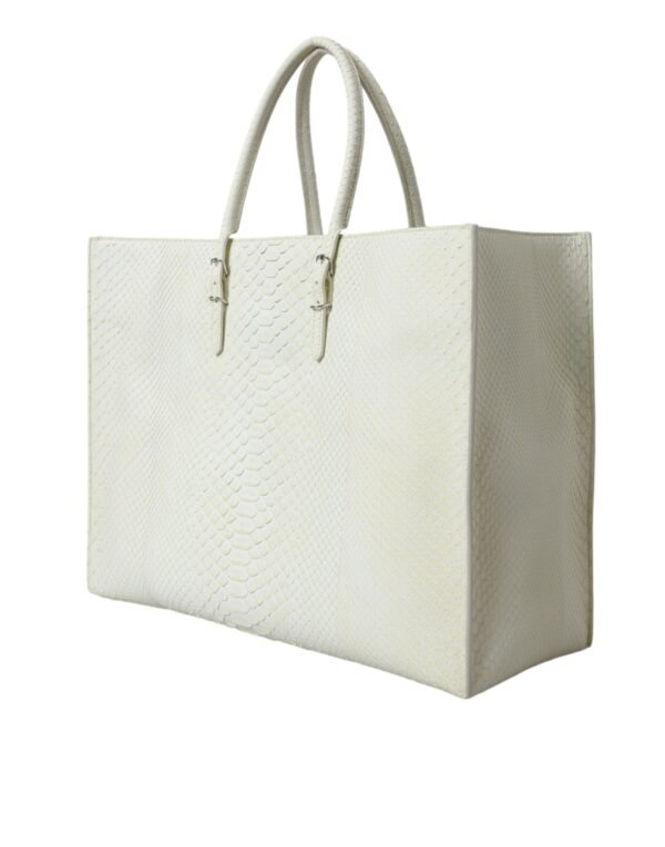 Balenciaga Chic Python Leather Tote in White & Women's Yellow - Image 9
