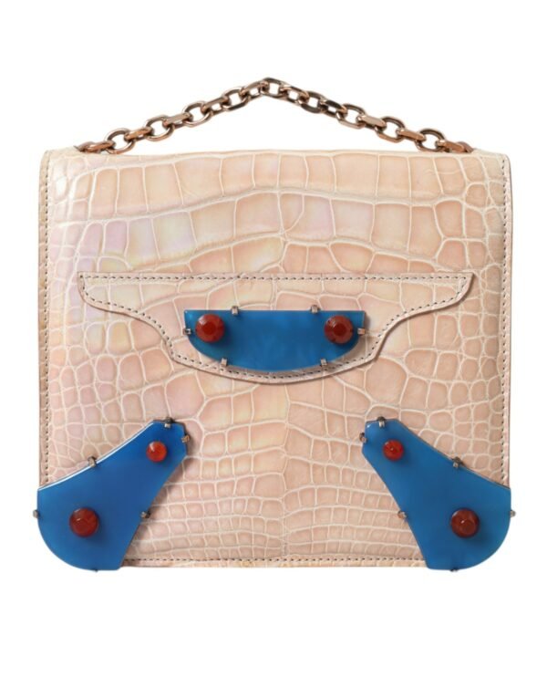 Balenciaga Elegant Mini Chain Beige Clutch for Evening Women's Elegance - Image 2