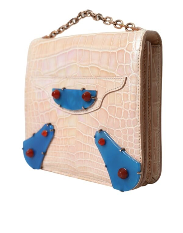 Balenciaga Elegant Mini Chain Beige Clutch for Evening Women's Elegance - Image 6