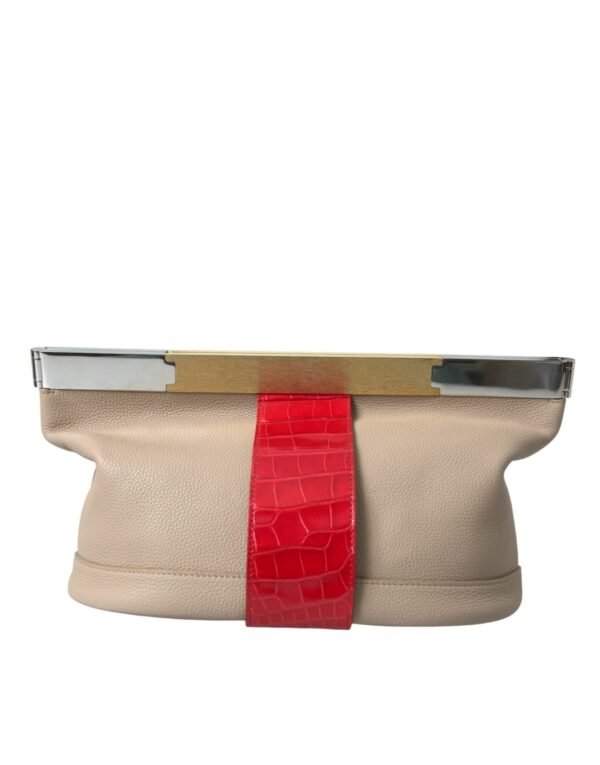 Balenciaga Two Tone Exotic Leather Women's Clutch - Image 7