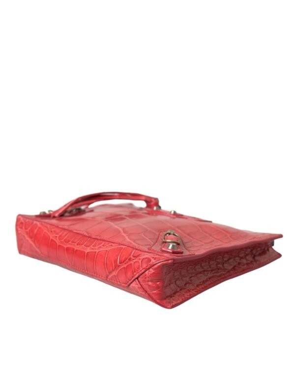 Balenciaga Exotic Red Alligator Leather Women's Clutch - Image 12