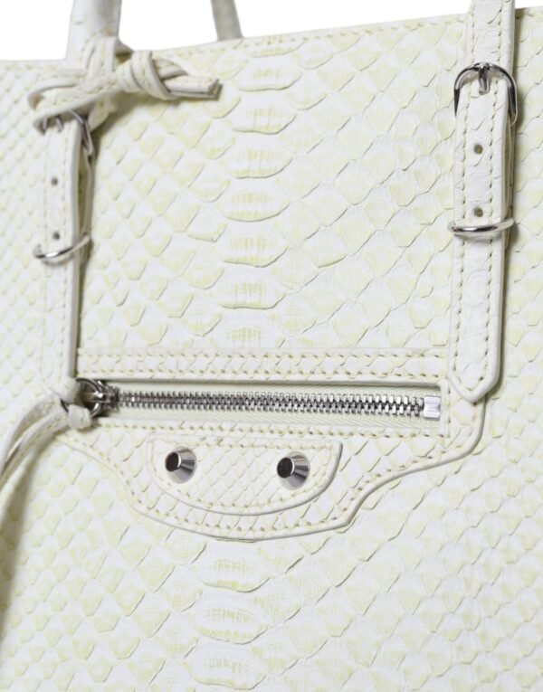 Balenciaga Chic Python Leather Tote in White & Women's Yellow - Image 12