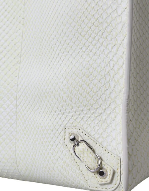 Balenciaga Chic Python Leather Tote in White & Women's Yellow - Image 14