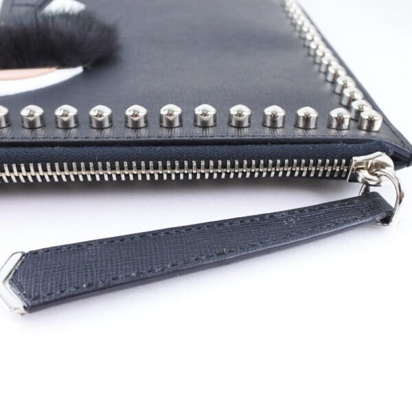 Fendi Leather Karlito Flat Clutch Bag - Image 7