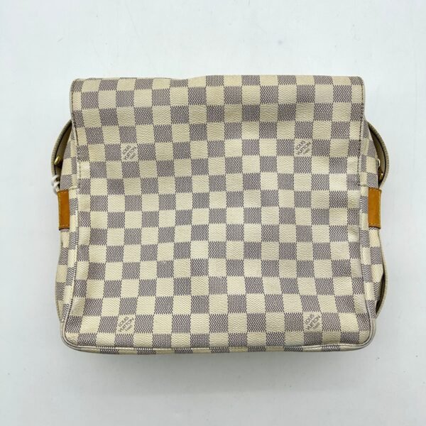 Pre-owned Louis Vuitton 2007 Damier Azur Naviglio Crossbody Bag | White  LA16232 - Image 12