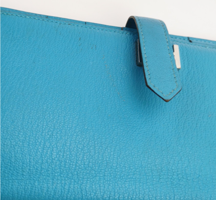 preloved Hermes Bearn wallet blue 2014year 24041778681404 - Image 6