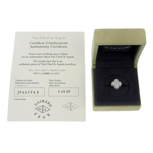 Van Cleef & Arpels Vintage Alhambra Ring K18 White Gold - Image 6