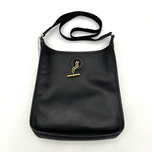Pre-owned HERMES Taurillon Clemence Vespa GM Black LA3234 - Image 9
