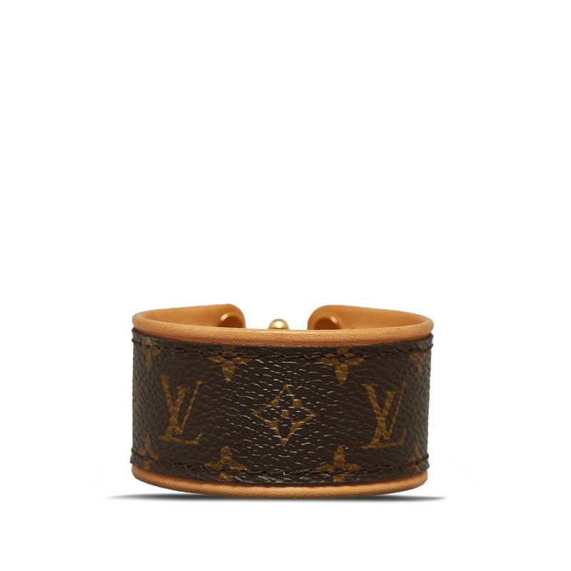 Louis Vuitton Monogram Save It Bangle Bracelet Leather PVC M6611E - Image 3