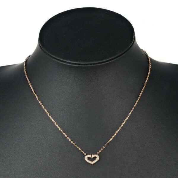 Cartier C Heart Necklace K18 Pink Gold Diamond - Image 2