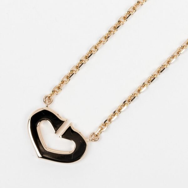 Cartier C Heart Necklace K18 Pink Gold Diamond - Image 3