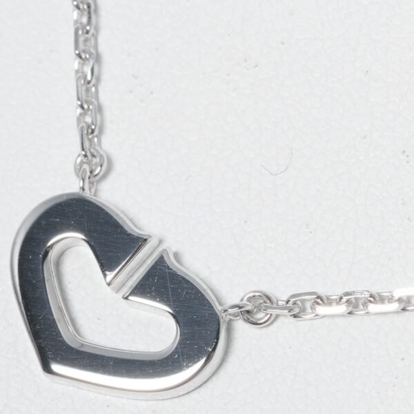 Cartier C Heart Necklace K18 White Gold Diamond - Image 3