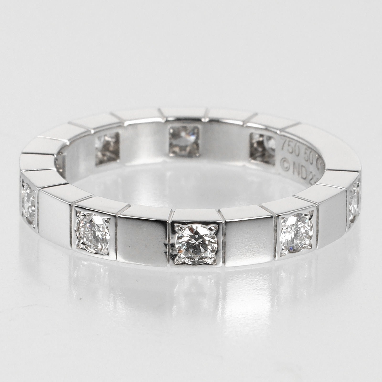 Cartier K18 White Gold 9P Diamond Ring - Image 7