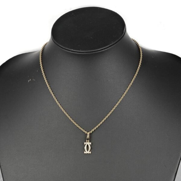 Cartier 2C Charm Necklace K18YG Diamond - Image 2