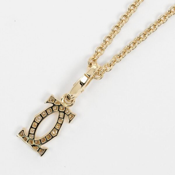 Cartier 2C Charm Necklace K18YG Diamond - Image 3