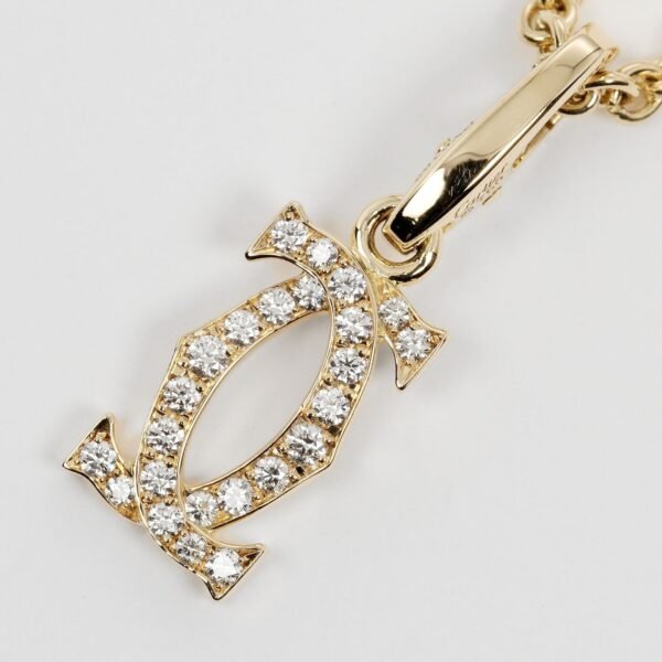 Cartier 2C Charm Necklace K18YG Diamond - Image 4