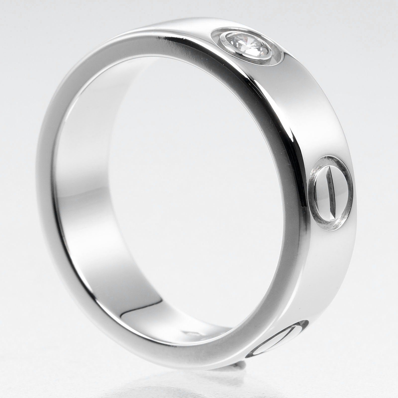 Cartier Love Ring Pt950 Platinum 1P Diamond - Image 3