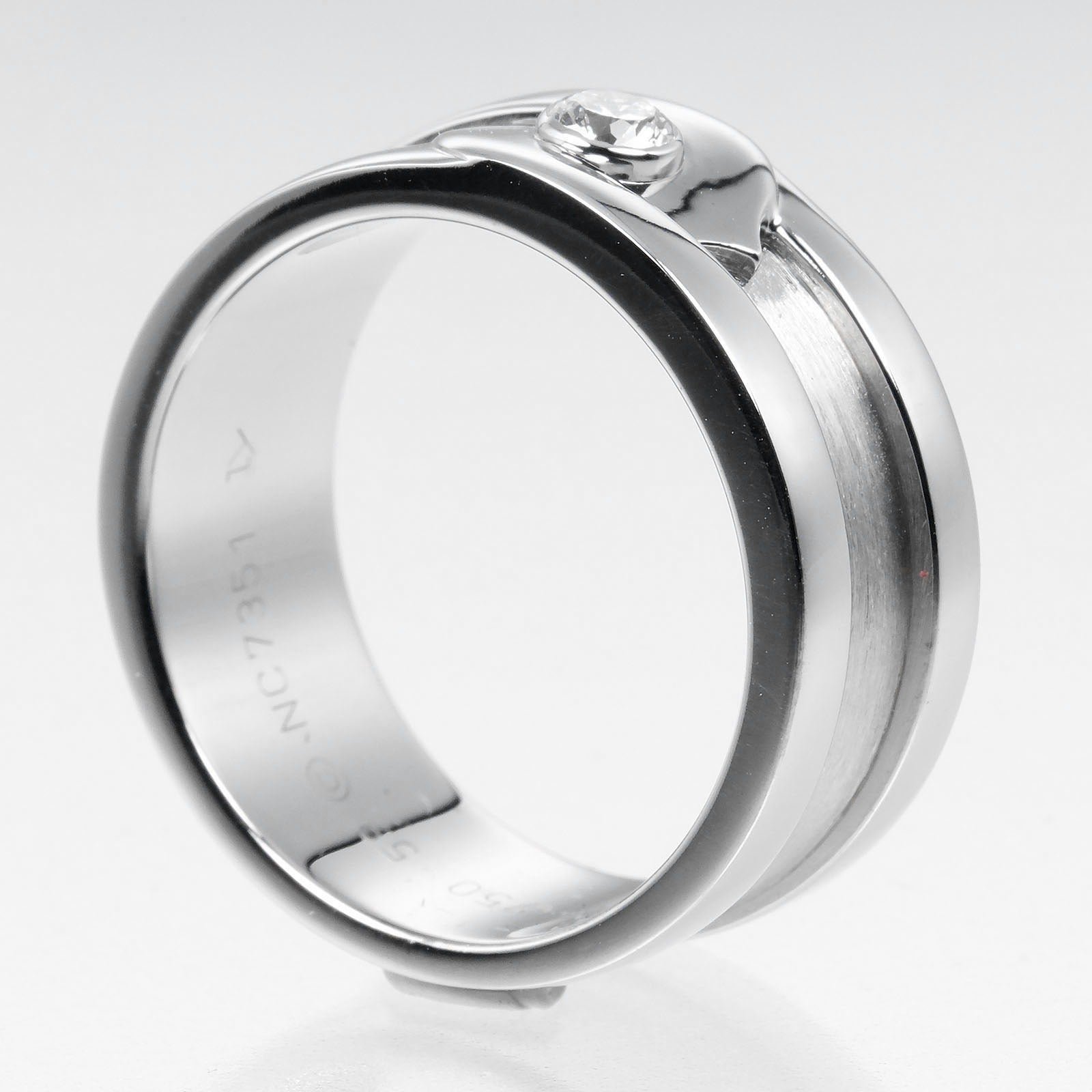 Cartier 2C Ring K18 White Gold 1P Diamond - Image 3