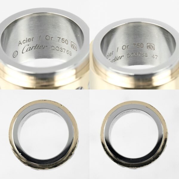 Cartier Santos 100 Ring K18 Yellow Gold Stainless Steel - Image 4