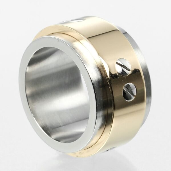 Cartier Santos 100 Ring K18 Yellow Gold Stainless Steel - Image 3