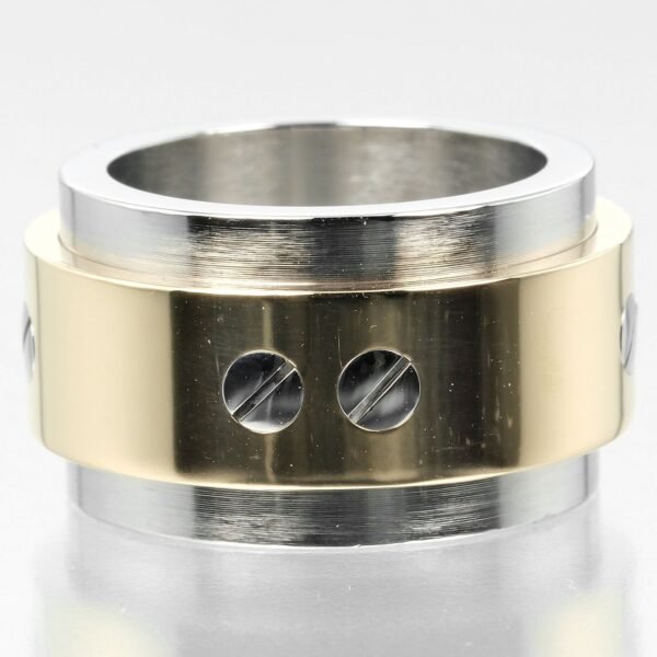 Cartier Santos 100 Ring K18 Yellow Gold Stainless Steel - Image 5