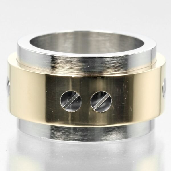 Cartier Santos 100 Ring K18 Yellow Gold Stainless Steel - Image 6
