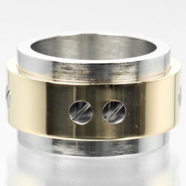 Cartier Santos 100 Ring K18 Yellow Gold Stainless Steel - Image 7