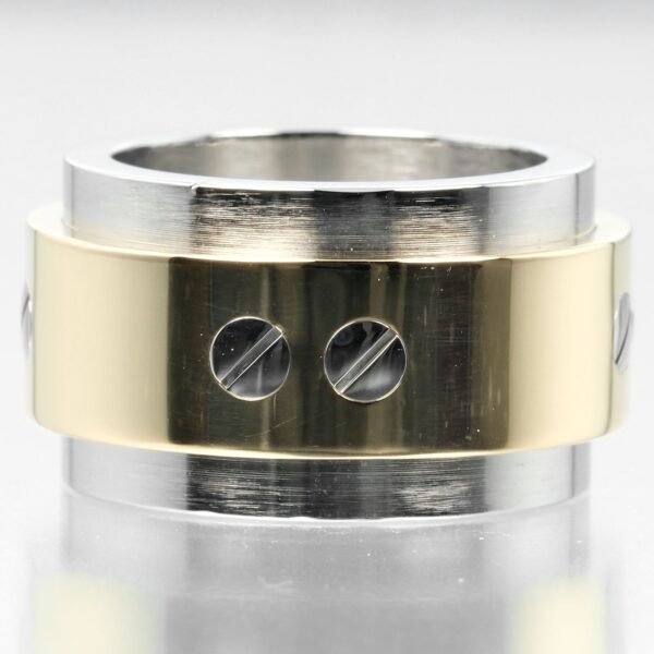 Cartier Santos 100 Ring K18 Yellow Gold Stainless Steel - Image 8