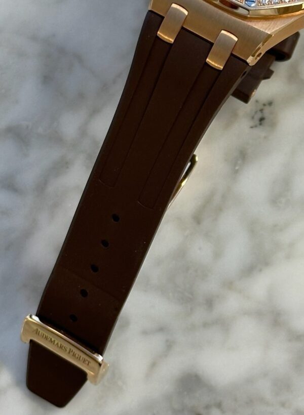 Audemars Piguet - Pre-owned Royal Oak Lady Brown Dial Diamond Bezel 77321OR.ZZ.D080CA.01 - Image 5