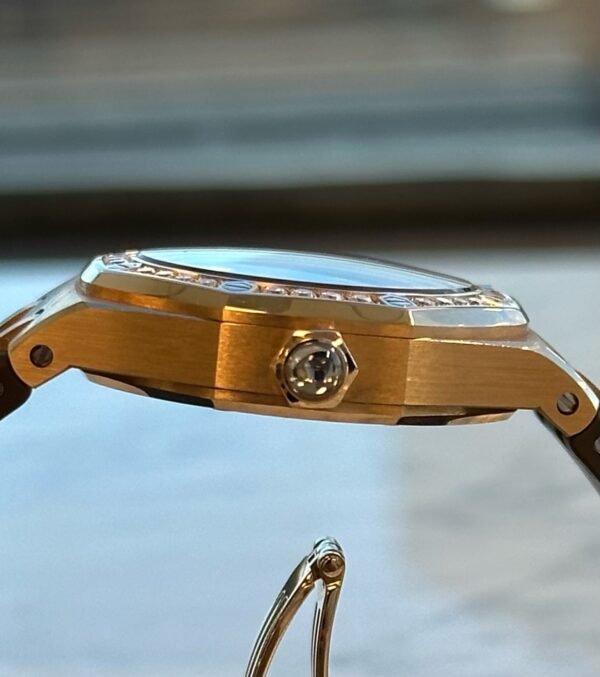 Audemars Piguet - Pre-owned Royal Oak Lady Brown Dial Diamond Bezel 77321OR.ZZ.D080CA.01 - Image 7