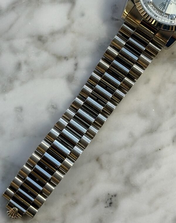 Rolex - Pre-owned White Gold Day-Date 36mm Silver Diamond Dial 118239 - Image 7