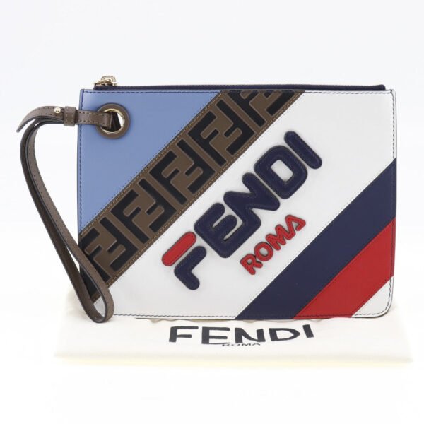 Fendi Mania Leather Clutch Bag 8BS020 - Image 9