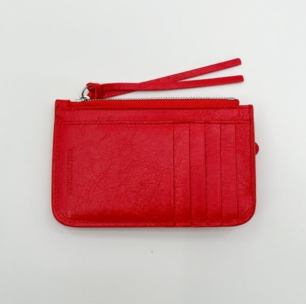 Balenciaga Le Cagole Leather Long Coin Card Holder - Red - Image 2