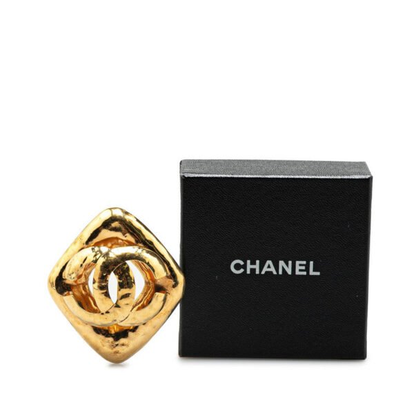 Chanel Vintage Coco Mark Brooch Gold - Image 6