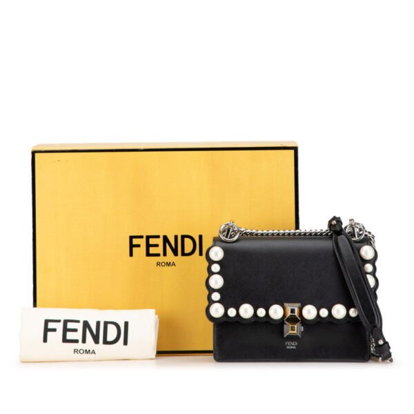 Fendi Kan I Mini Pearl Chain Shoulder Bag 8M0381 - Image 9