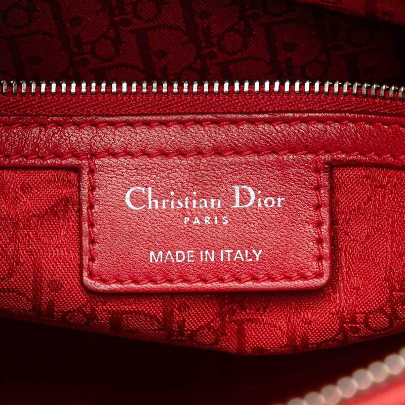 Dior Lady Dior Red Lambskin 2WAY Handbag - Image 5