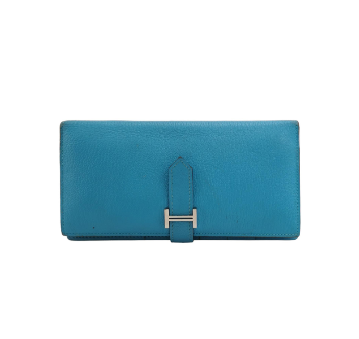 preloved Hermes Bearn wallet blue 2014year 24041778681404