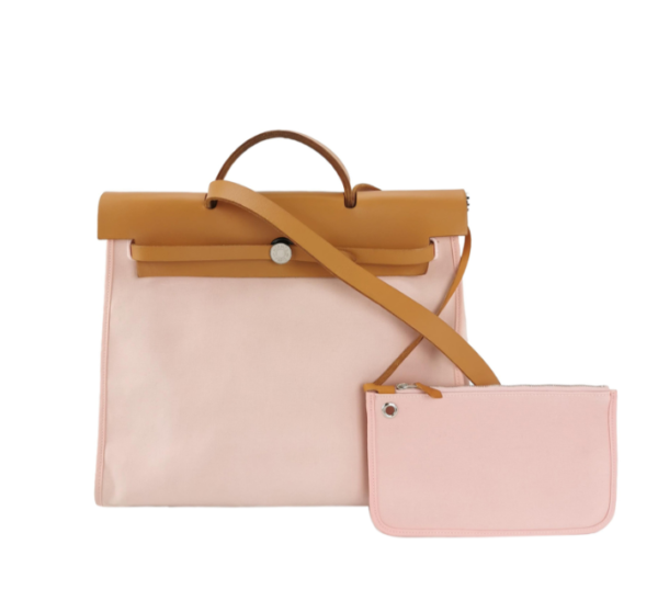 Preloved Hermes Herbag39 Hunter 3Q 2015year pink 38.5cm*31cm*13cm 24121478982900 - Image 3